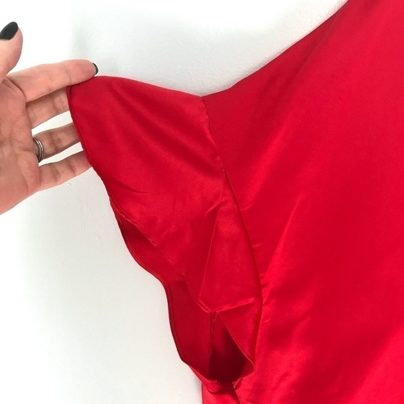 Victoria's Secret Red Satin LOVE Kimono Ruffles OS - Picture 6 of 8